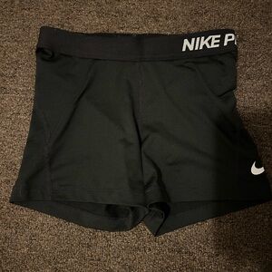 black small Nike Pro spandex gym shorts